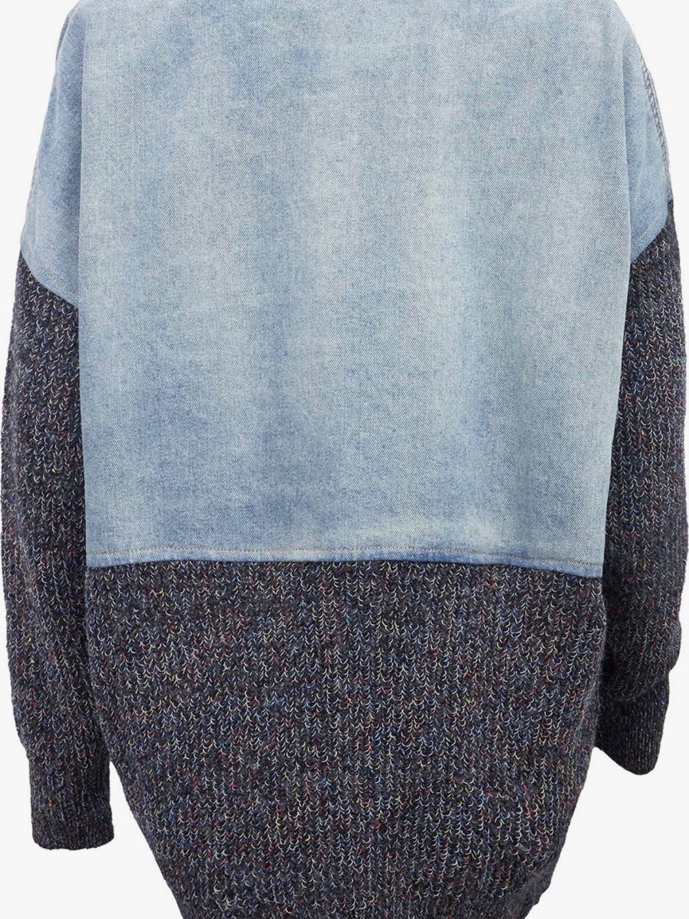 SAACHI Denim-Trim Mixed Knit Cardigan - Picture 2 of 8